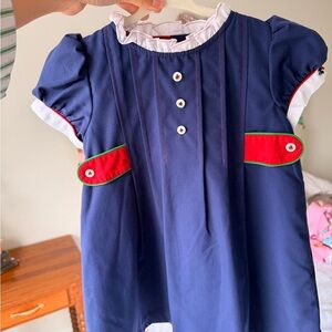 Proper Peony 3T Navy Blue with Red and Green Accents